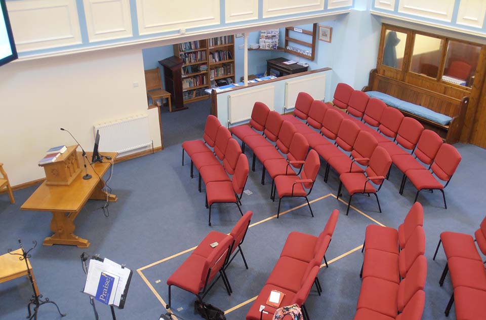 Inside the chapel at Borough Green Baptist Church